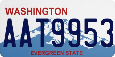 WA license plate AAT9953