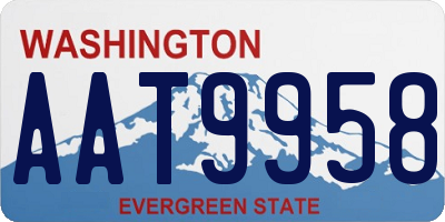 WA license plate AAT9958