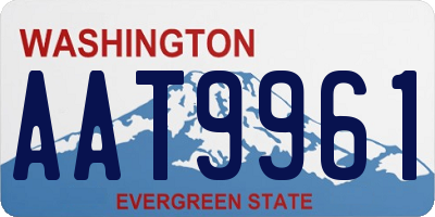 WA license plate AAT9961
