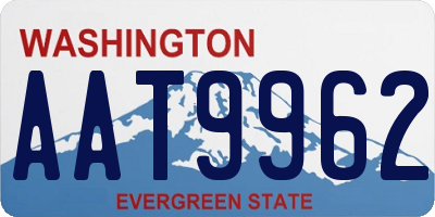 WA license plate AAT9962