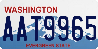 WA license plate AAT9965