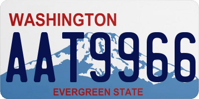 WA license plate AAT9966