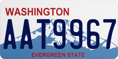 WA license plate AAT9967