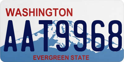WA license plate AAT9968