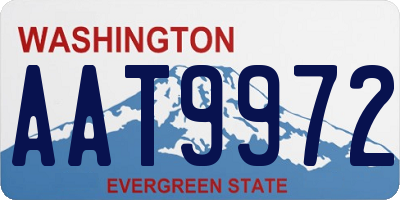 WA license plate AAT9972