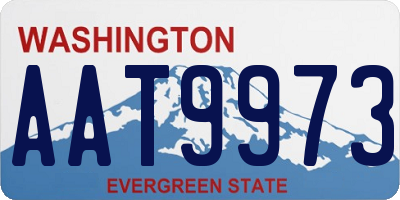 WA license plate AAT9973