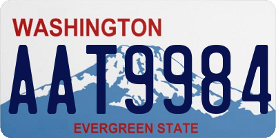 WA license plate AAT9984
