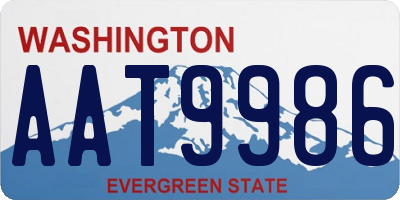 WA license plate AAT9986