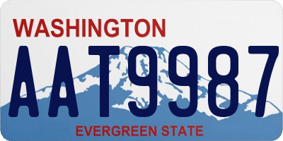 WA license plate AAT9987