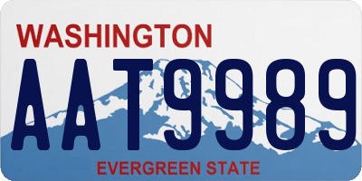 WA license plate AAT9989
