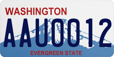 WA license plate AAU0012
