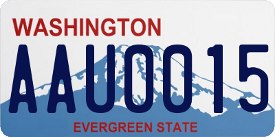 WA license plate AAU0015
