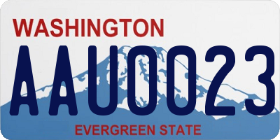 WA license plate AAU0023