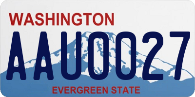 WA license plate AAU0027