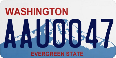 WA license plate AAU0047