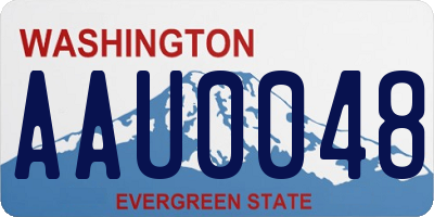 WA license plate AAU0048
