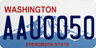 WA license plate AAU0050