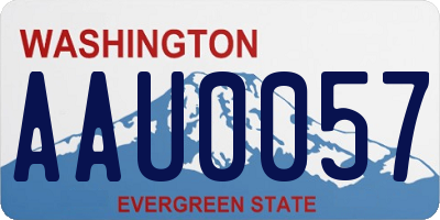 WA license plate AAU0057