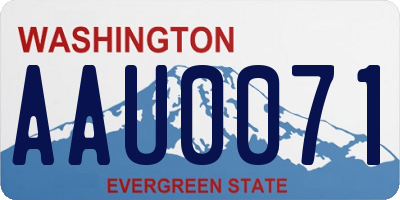 WA license plate AAU0071