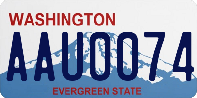 WA license plate AAU0074