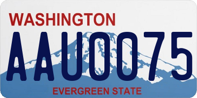 WA license plate AAU0075