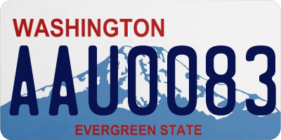 WA license plate AAU0083