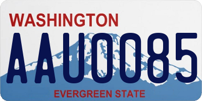 WA license plate AAU0085