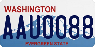 WA license plate AAU0088