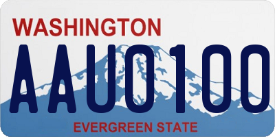 WA license plate AAU0100