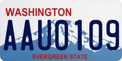 WA license plate AAU0109