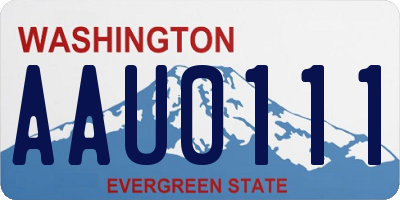 WA license plate AAU0111