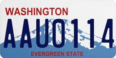 WA license plate AAU0114