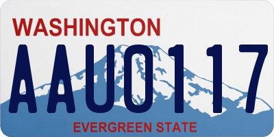 WA license plate AAU0117