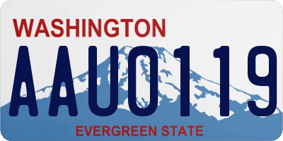 WA license plate AAU0119