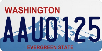 WA license plate AAU0125