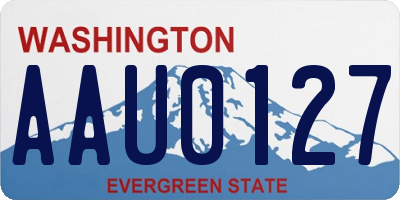 WA license plate AAU0127