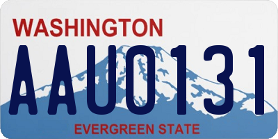 WA license plate AAU0131