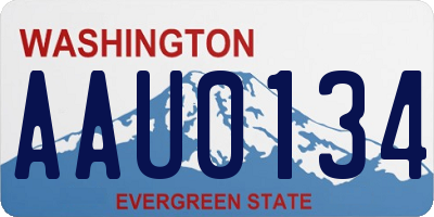 WA license plate AAU0134