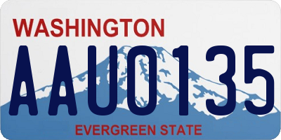 WA license plate AAU0135