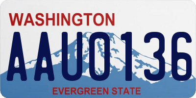 WA license plate AAU0136
