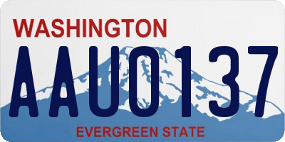 WA license plate AAU0137