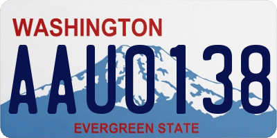 WA license plate AAU0138