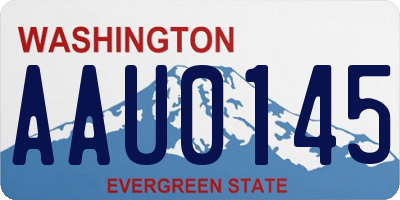 WA license plate AAU0145