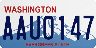 WA license plate AAU0147