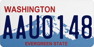 WA license plate AAU0148