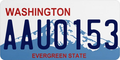 WA license plate AAU0153