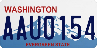 WA license plate AAU0154