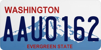 WA license plate AAU0162