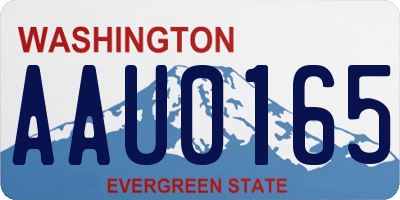 WA license plate AAU0165
