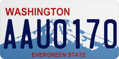 WA license plate AAU0170